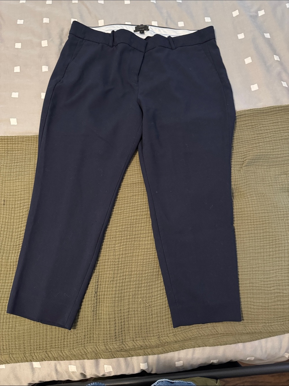 J. Crew Navy Cropped Straight-Leg Women's Pants